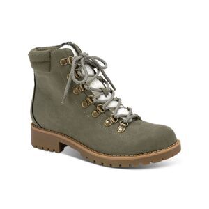STYLE & COMPANY Womens Green Lug Sole Maariah Round Toe Lace-Up Booties 11 M